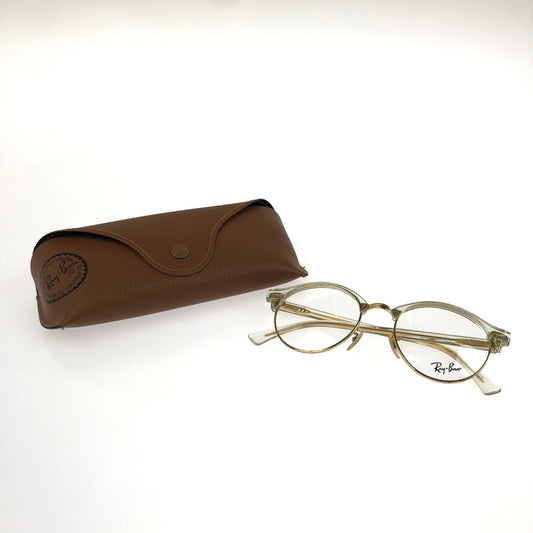【現状渡し品】【メンズ】 Ray-Ban レイバン CLUBROUND SUNGLASSES RB4246-V クラブラウンド サングラス アイウェア アクセサリー 203-260301-na-04-tag サイズ：49□19 140 カラー：クリア/ゴールド 万代Net店