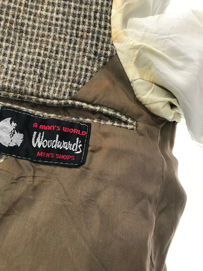 【現状渡し品】【メンズ】 スコットランド製 70～80's 2B CHECK WOOL TAILORED JACKET 70～80年代 2Bチェックウールテーラードジャケット 146-260304-rt-28-tag サイズ：不明 下記参照 カラー：ブラウン 万代Net店