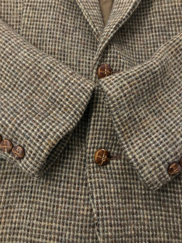 【現状渡し品】【メンズ】 スコットランド製 70～80's 2B CHECK WOOL TAILORED JACKET 70～80年代 2Bチェックウールテーラードジャケット 146-260304-rt-28-tag サイズ：不明 下記参照 カラー：ブラウン 万代Net店