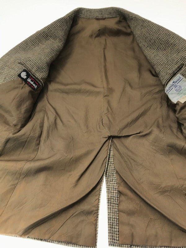 【現状渡し品】【メンズ】 スコットランド製 70～80's 2B CHECK WOOL TAILORED JACKET 70～80年代 2Bチェックウールテーラードジャケット 146-260304-rt-28-tag サイズ：不明 下記参照 カラー：ブラウン 万代Net店