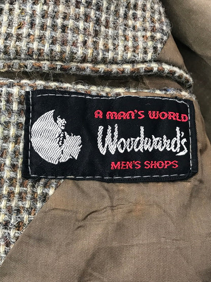【現状渡し品】【メンズ】 スコットランド製 70～80's 2B CHECK WOOL TAILORED JACKET 70～80年代 2Bチェックウールテーラードジャケット 146-260304-rt-28-tag サイズ：不明 下記参照 カラー：ブラウン 万代Net店