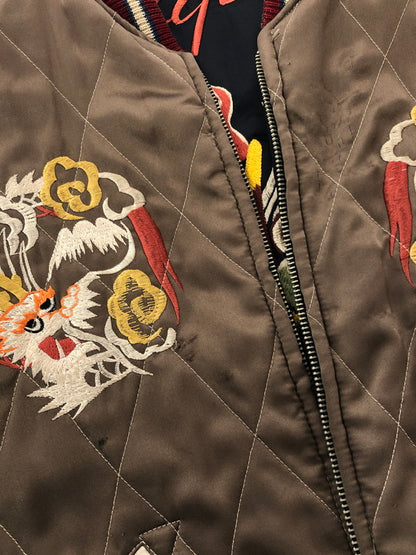 【ジャンク品】【メンズ】 TAILOR 東洋 テーラー トーヨー 90's REVERSIBLE SOUVENIR JACKET M18426 M品番 龍×舞妓 リバーシブル スーベニア ジャケット アウター 145-260204-rt-13-tag サイズ：M カラー：ブラック/ブラウン 万代Net店
