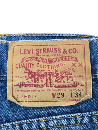 【中古品】【メンズ】 Levi's リーバイス 90’s 510 DENIM PANTS 510-0217 90年代 510 デニムパンツ USA製 525刻印 SMALL-E 92年製 157-260211-rt-09-tag サイズ：W29 L34 カラー：インディゴ 万代Net店