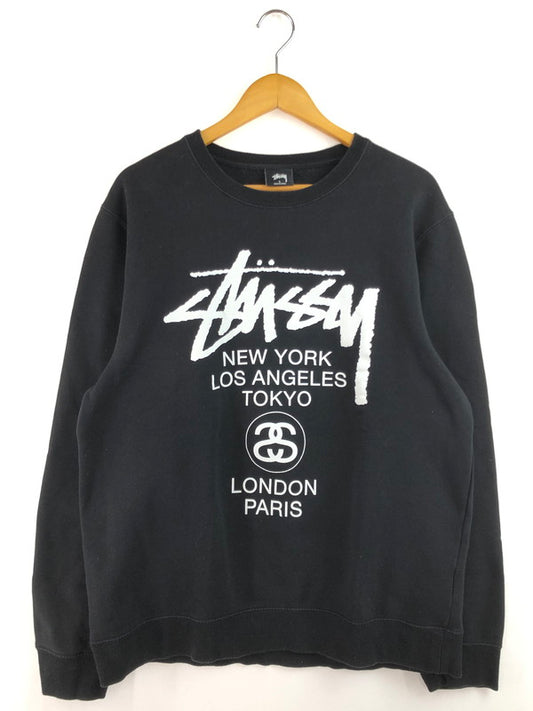 【中古品】【メンズ】 STUSSY ステューシー SWEATSHIRT Z3000SAS18 スウェットシャツ トレーナー トップス 142-260207-rt-15-tag サイズ：L カラー：ブラック 万代Net店