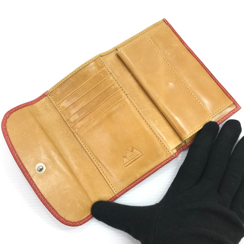 【現状渡し品】【メンズ】 SAAD サード SUN SYMBOL サンシンボル 三つ折り財布 201-260407-na-14-tag カラー：レッド系 万代Net店