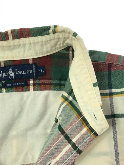 【中古品】【メンズ】 RALPH LAUREN ラルフローレン 90'S L/S BD CHECK SHIRT 90年代 ボタンダウン チェックシャツ 長袖シャツ 146-260225-na-05-tag サイズ：XL カラー：マルチカラー 万代Net店