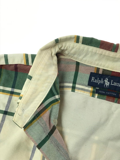 【中古品】【メンズ】 RALPH LAUREN ラルフローレン 90'S L/S BD CHECK SHIRT 90年代 ボタンダウン チェックシャツ 長袖シャツ 146-260225-na-05-tag サイズ：XL カラー：マルチカラー 万代Net店