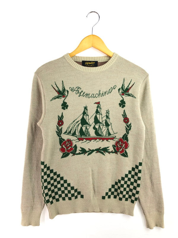 【中古品】【メンズ】 Softmachine ソフトマシーン VOTAGE CREW NECK SWEATER クルーネック スウェット トレーナー トップス 142-260301-rt-07-tag サイズ：L カラー：ベージュ系 万代Net店