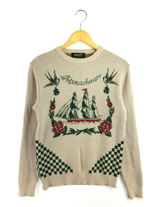 【中古品】【メンズ】 Softmachine ソフトマシーン VOTAGE CREW NECK SWEATER クルーネック スウェット トレーナー トップス 142-260301-rt-07-tag サイズ：L カラー：ベージュ系 万代Net店