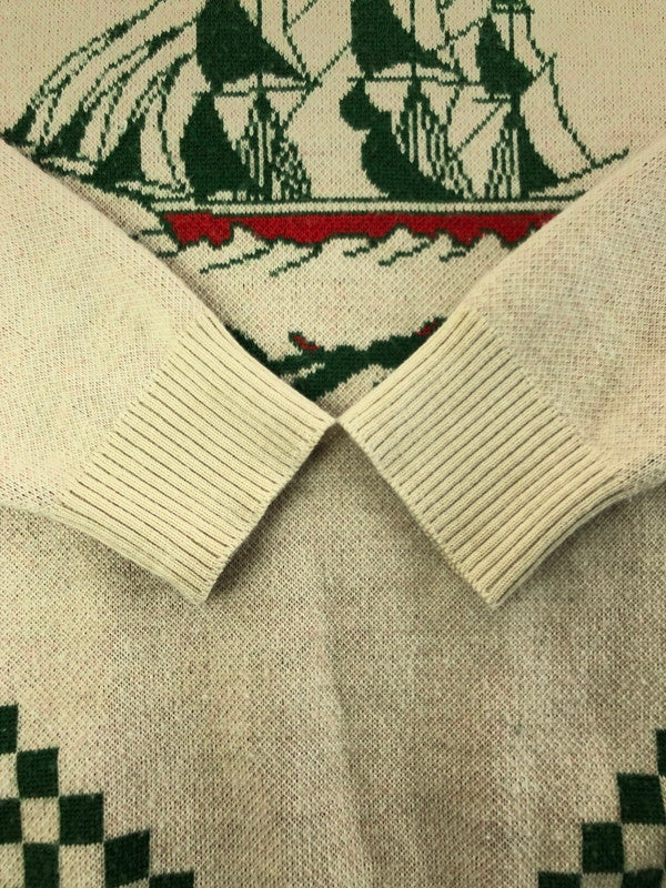 【中古品】【メンズ】 Softmachine ソフトマシーン VOTAGE CREW NECK SWEATER クルーネック スウェット トレーナー トップス 142-260301-rt-07-tag サイズ：L カラー：ベージュ系 万代Net店