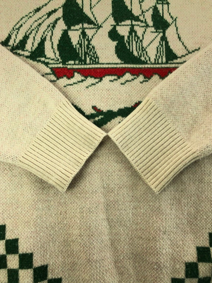 【中古品】【メンズ】 Softmachine ソフトマシーン VOTAGE CREW NECK SWEATER クルーネック スウェット トレーナー トップス 142-260301-rt-07-tag サイズ：L カラー：ベージュ系 万代Net店