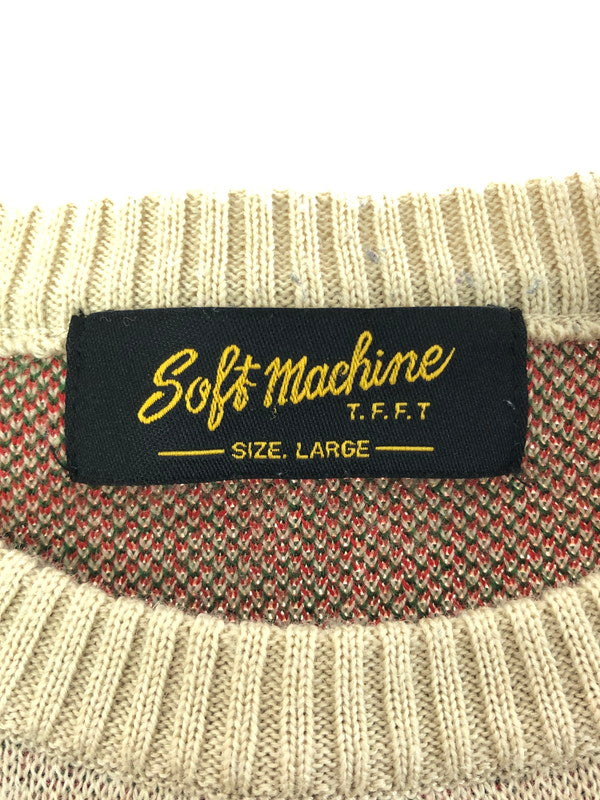 【中古品】【メンズ】 Softmachine ソフトマシーン VOTAGE CREW NECK SWEATER クルーネック スウェット トレーナー トップス 142-260301-rt-07-tag サイズ：L カラー：ベージュ系 万代Net店