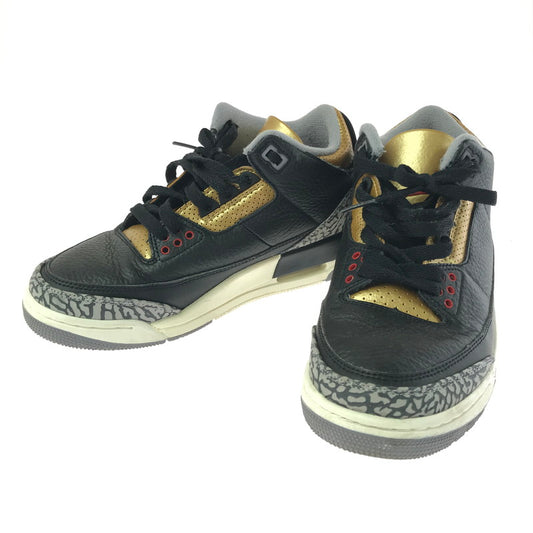【中古品】【レディース】 NIKE ナイキ WOMEN'S AIR JORDAN 3 BLACK GOLD CK9246-067 ウィメンズ エアジョーダン3 スニーカー 靴 166-260218-rt-11-tag サイズ：24.5cm US7.5 カラー：BLACK/FIRE RED-METALLIC GOLD-CEMENT GREY 万代Net店