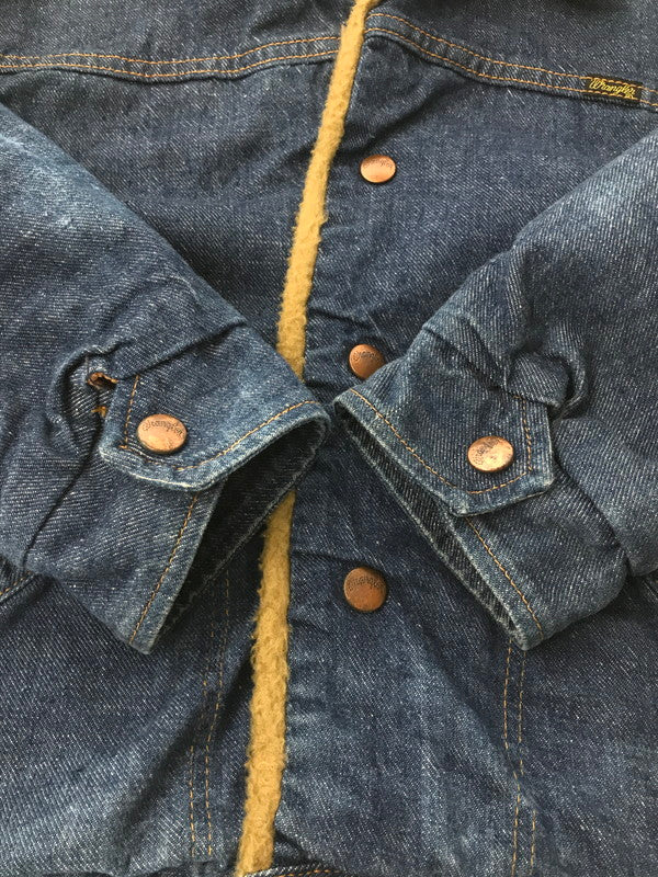 【現状渡し品】【メンズ】 Wrangler ラングラー 70's DENIM BOA LUNCH JACKET 初期 黒タグ前期 デニム ボア ランチ ジャケット アウター 146-260205-rt-07-tag サイズ：18 カラー：インディゴ 万代Net店