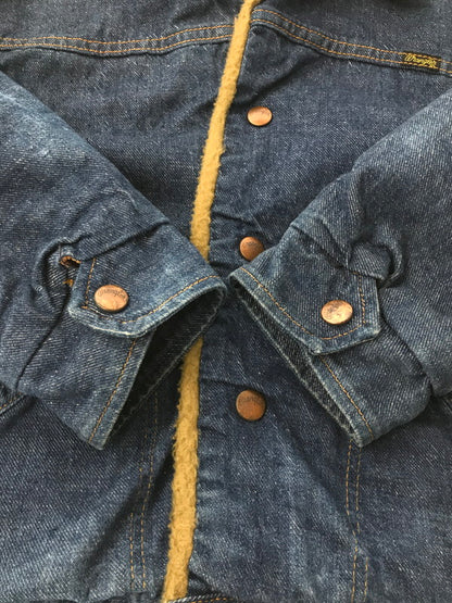 【現状渡し品】【メンズ】 Wrangler ラングラー 70's DENIM BOA LUNCH JACKET 初期 黒タグ前期 デニム ボア ランチ ジャケット アウター 146-260205-rt-07-tag サイズ：18 カラー：インディゴ 万代Net店