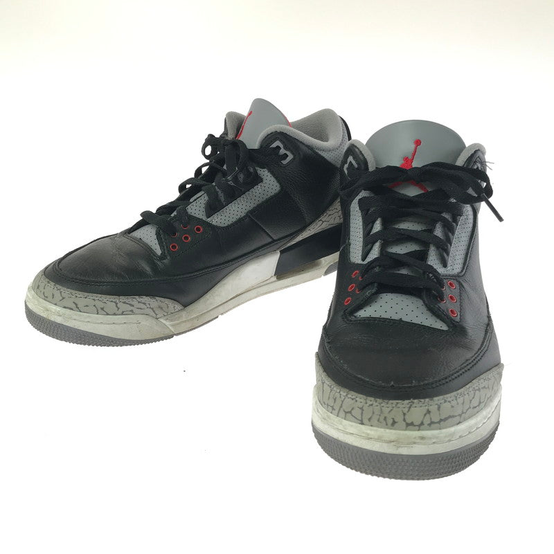 【中古品】【メンズ】 NIKE ナイキ AIR JORDAN 3 RETRO BLACK CEMENT(2024) DN3707-010 エアジョーダン3 レトロ スニーカー 靴 160-260218-rt-02-tag サイズ：28.5cm US10.5 カラー：BLACK/FIRE RED-CEMENT GREY 万代Net店