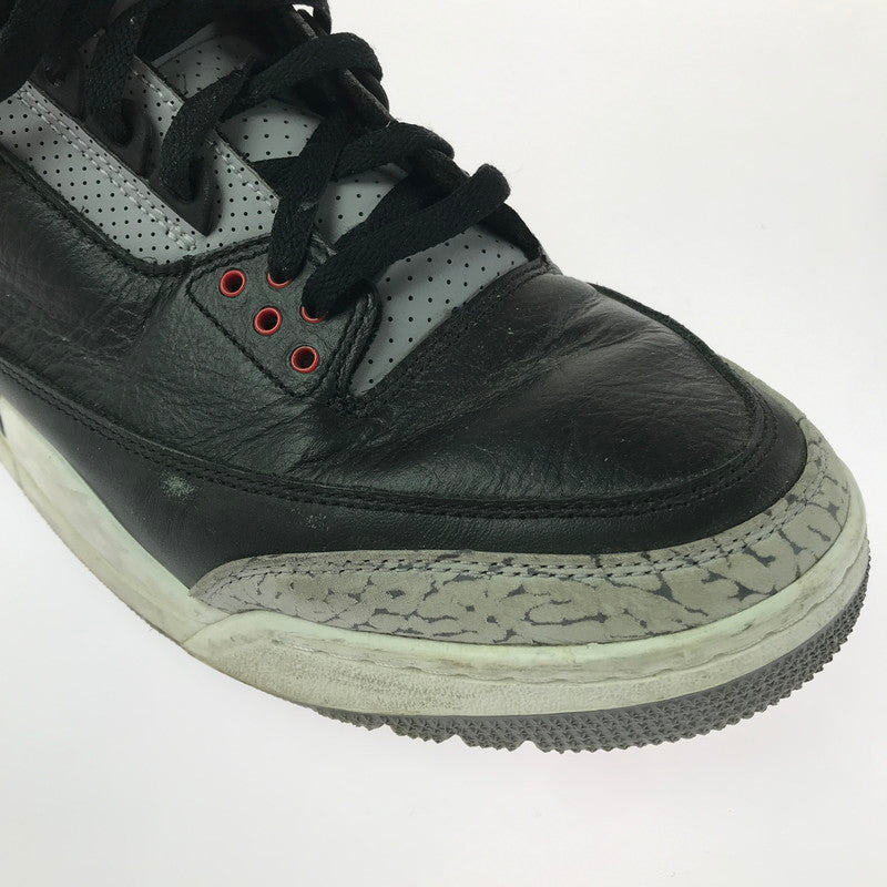 【中古品】【メンズ】 NIKE ナイキ AIR JORDAN 3 RETRO BLACK CEMENT(2024) DN3707-010 エアジョーダン3 レトロ スニーカー 靴 160-260218-rt-02-tag サイズ：28.5cm US10.5 カラー：BLACK/FIRE RED-CEMENT GREY 万代Net店