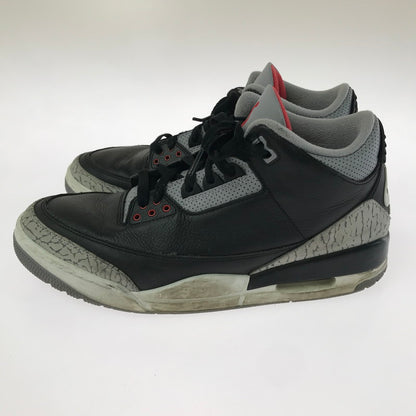 【中古品】【メンズ】 NIKE ナイキ AIR JORDAN 3 RETRO BLACK CEMENT(2024) DN3707-010 エアジョーダン3 レトロ スニーカー 靴 160-260218-rt-02-tag サイズ：28.5cm US10.5 カラー：BLACK/FIRE RED-CEMENT GREY 万代Net店