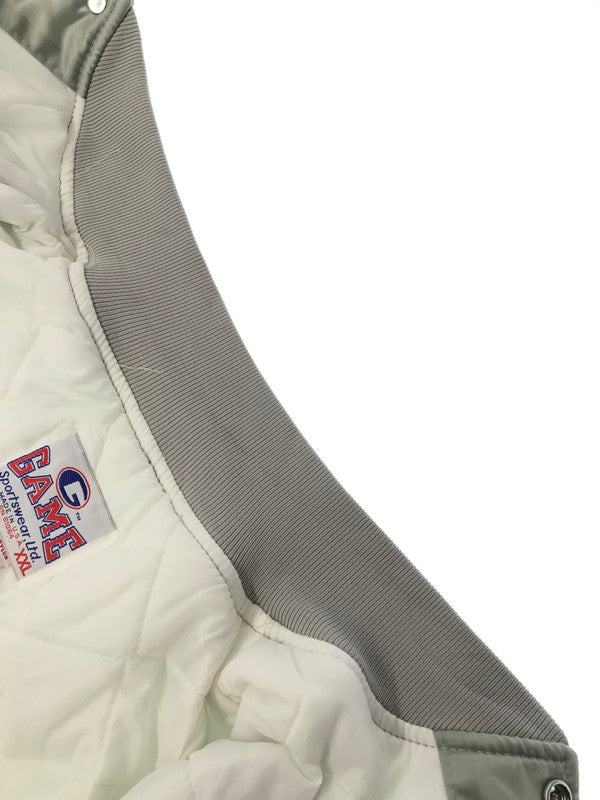 【中古品】【メンズ】 GAME SPORTSWEAR ゲーム スポーツ ウェア 90's NYLON STADIUM JACKET USA製 ナイロン スタジアム ジャケット 146-260304-rt-22-tag サイズ：XXL カラー：シルバーグレー 万代Net店