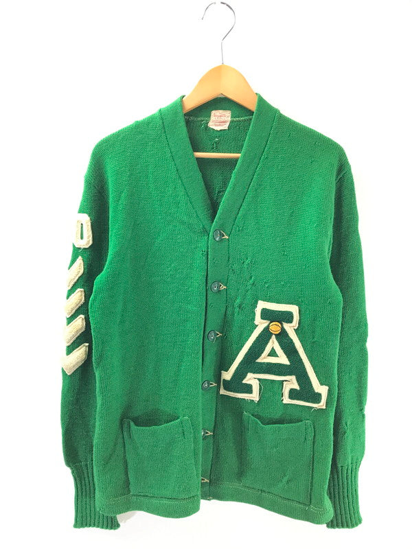 【現状渡し品】【メンズ】 WISCONSIN FELTON SPORTING GOODS ウィスコンシン フェルトン スポーティング グッズ APPLIQUE KNIT CARDIGAN GREEN ニットカーディガン 146-260304-rt-21-tag サイズ：不明 下記参照 カラー：グリーン 万代Net店