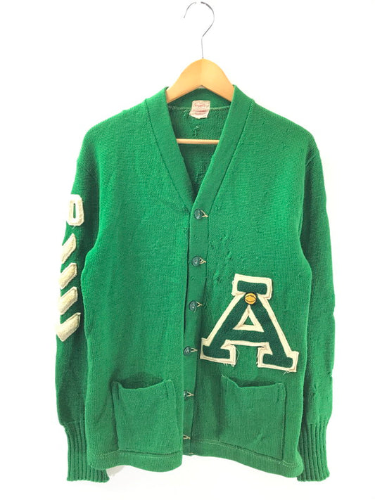【現状渡し品】【メンズ】 WISCONSIN FELTON SPORTING GOODS ウィスコンシン フェルトン スポーティング グッズ APPLIQUE KNIT CARDIGAN GREEN ニットカーディガン 146-260304-rt-21-tag サイズ：不明 下記参照 カラー：グリーン 万代Net店