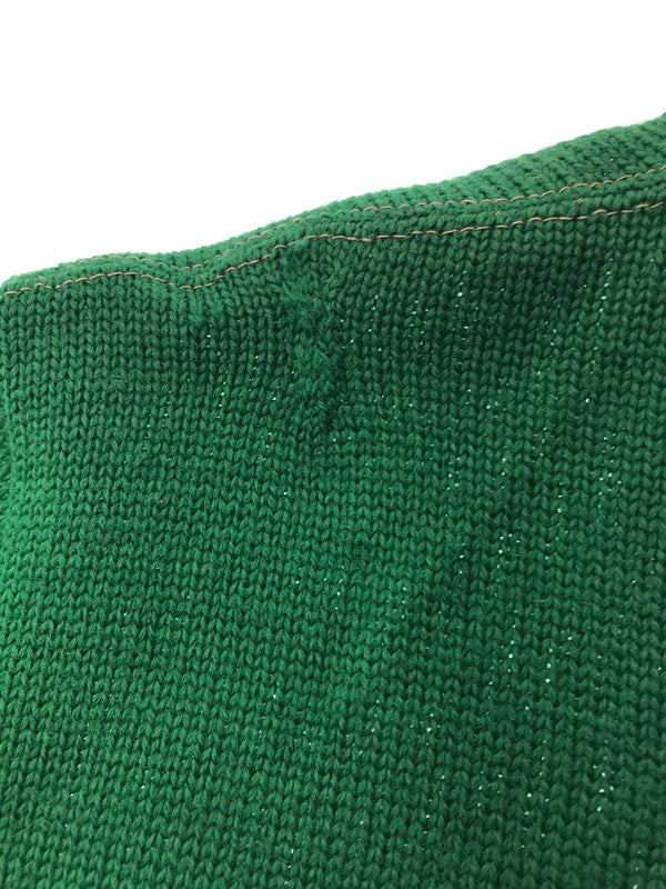 【現状渡し品】【メンズ】 WISCONSIN FELTON SPORTING GOODS ウィスコンシン フェルトン スポーティング グッズ APPLIQUE KNIT CARDIGAN GREEN ニットカーディガン 146-260304-rt-21-tag サイズ：不明 下記参照 カラー：グリーン 万代Net店