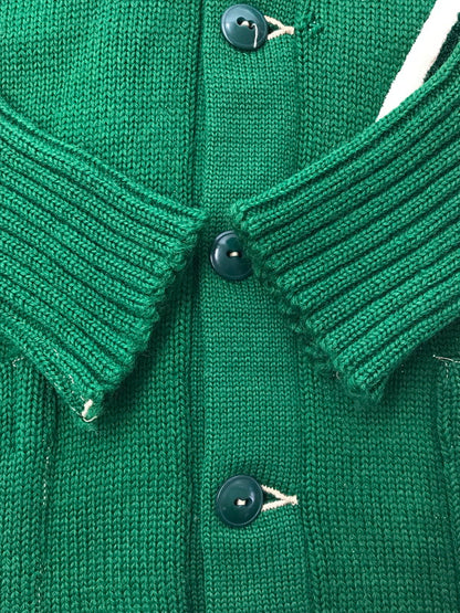 【現状渡し品】【メンズ】 WISCONSIN FELTON SPORTING GOODS ウィスコンシン フェルトン スポーティング グッズ APPLIQUE KNIT CARDIGAN GREEN ニットカーディガン 146-260304-rt-21-tag サイズ：不明 下記参照 カラー：グリーン 万代Net店