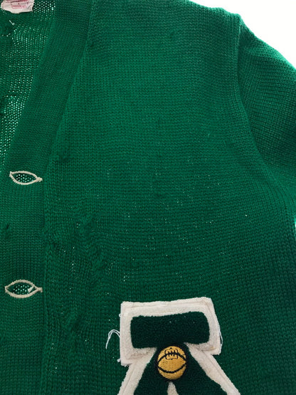 【現状渡し品】【メンズ】 WISCONSIN FELTON SPORTING GOODS ウィスコンシン フェルトン スポーティング グッズ APPLIQUE KNIT CARDIGAN GREEN ニットカーディガン 146-260304-rt-21-tag サイズ：不明 下記参照 カラー：グリーン 万代Net店