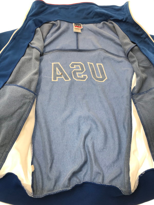 【中古品】【メンズ】 Levi's リーバイス 80's 1984 USA OLYMPIC TRACK JACKET BLUE 80年代 オリンピック トラック ジャケット 台湾製 ライトアウター 146-260304-rt-11-tag サイズ：XL カラー：ブルー/ホワイト 万代Net店