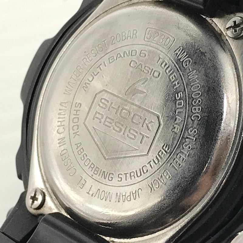 【中古品】【メンズ】 G-SHOCK ジーショック AWG-M100SBC-1AJF ANALOG-DIGITAL AWG-100 M100 SERIES アナログ デジタル タフソーラー腕時計 196-260218-na-08-tag カラー：ブラック 万代Net店