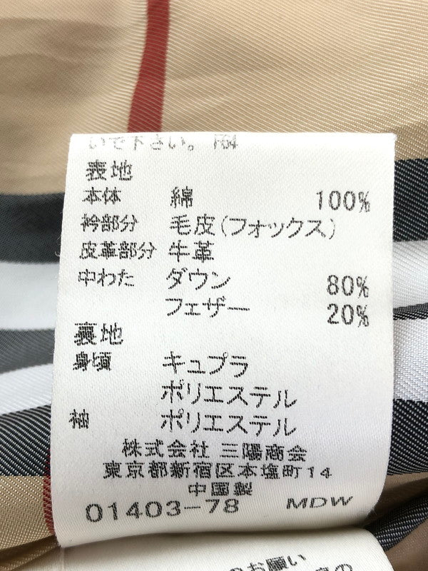 【中古品】【レディース】 BURBERRY BLUE LABEL バーバリーブルーレーベル DOWN COAT FRF09-588-40 ダウンコート アウター 168-260205-rt-11-tag サイズ：38 カラー：ベージュ 万代Net店