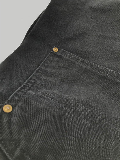 【中古品】【メンズ】 Carhartt カーハート BIB OVERALL COTTON DUCK R01 BLK USA製 ビブ オーバーオール コットン ダック 157-260213-rt-22-tag カラー：ブラック 万代Net店