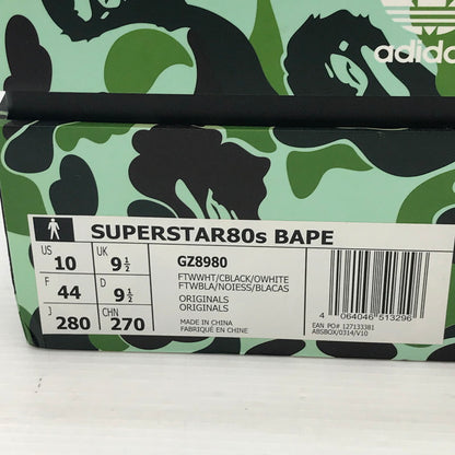 【現状渡し品】【メンズ】 × A BATHING APE アベイシングエイプ GZ8980 21SS SUPERSTAR 80S スーパースター スニーカー 靴 161-260211-na-20-tag サイズ：28cm US 10 カラー：FTWWHT/CBLACK/OWHITE 万代Net店