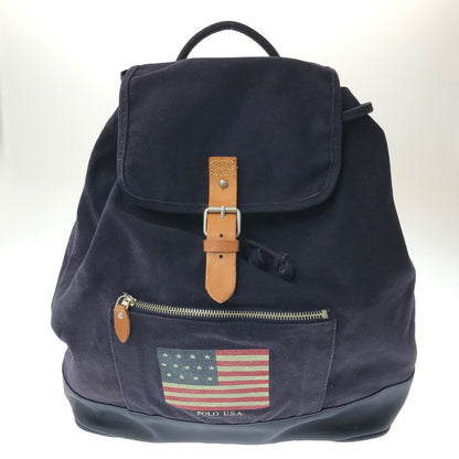 【中古品】【メンズ】 POLO RALPH LAUREN ポロ・ラルフローレン FLAG CANVAS BACKPACK 国旗 キャンバス バックパック リュック カバン 188-260218-na-16-tag カラー：ネイビー 万代Net店