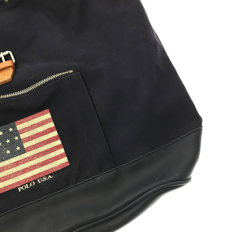 【中古品】【メンズ】 POLO RALPH LAUREN ポロ・ラルフローレン FLAG CANVAS BACKPACK 国旗 キャンバス バックパック リュック カバン 188-260218-na-16-tag カラー：ネイビー 万代Net店