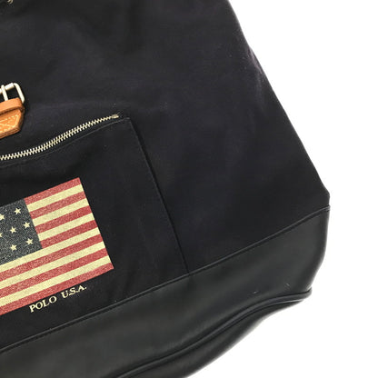 【中古品】【メンズ】 POLO RALPH LAUREN ポロ・ラルフローレン FLAG CANVAS BACKPACK 国旗 キャンバス バックパック リュック カバン 188-260218-na-16-tag カラー：ネイビー 万代Net店