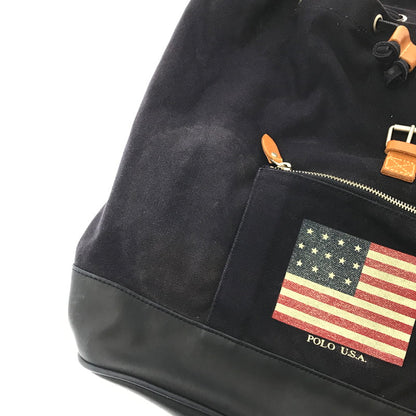 【中古品】【メンズ】 POLO RALPH LAUREN ポロ・ラルフローレン FLAG CANVAS BACKPACK 国旗 キャンバス バックパック リュック カバン 188-260218-na-16-tag カラー：ネイビー 万代Net店