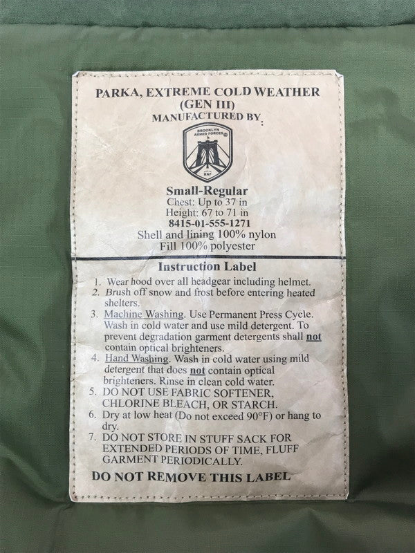 【中古品】【メンズ】 US ARMY アメリカ軍 GEN III PRIMALOFT JACKET 8415-01-555-1271 ジャケット アウター 146-260222-na-09-tag サイズ：S カラー：オリーブ 万代Net店