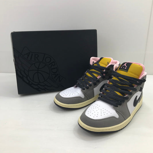 【中古品】【メンズ】 NIKE ナイキ AIR JORDAN 1 MID HQ2011-100 エアジョーダン 1 ミッド スニーカー 靴 160-260211-na-18-tag サイズ：26cm US 8 カラー：WHITE/OIL GREY-CAVE STONE-DARK SULFUR 万代Net店