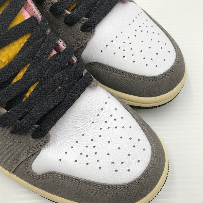 【中古品】【メンズ】 NIKE ナイキ AIR JORDAN 1 MID HQ2011-100 エアジョーダン 1 ミッド スニーカー 靴 160-260211-na-18-tag サイズ：26cm US 8 カラー：WHITE/OIL GREY-CAVE STONE-DARK SULFUR 万代Net店