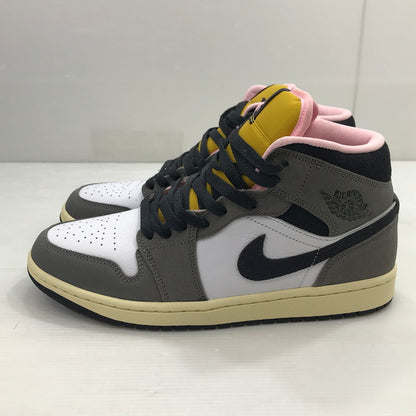 【中古品】【メンズ】 NIKE ナイキ AIR JORDAN 1 MID HQ2011-100 エアジョーダン 1 ミッド スニーカー 靴 160-260211-na-18-tag サイズ：26cm US 8 カラー：WHITE/OIL GREY-CAVE STONE-DARK SULFUR 万代Net店