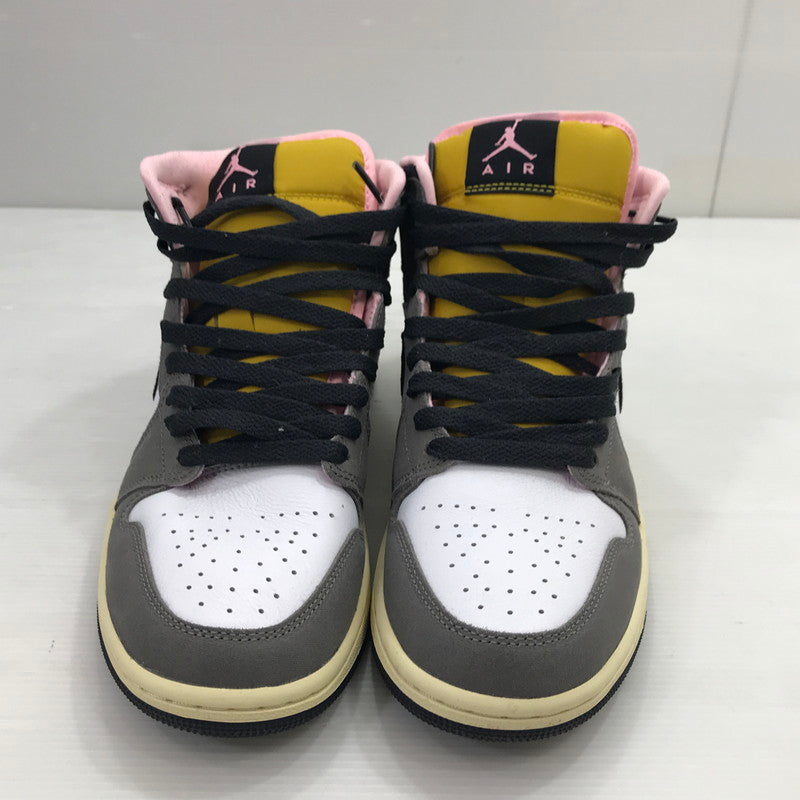 【中古品】【メンズ】 NIKE ナイキ AIR JORDAN 1 MID HQ2011-100 エアジョーダン 1 ミッド スニーカー 靴 160-260211-na-18-tag サイズ：26cm US 8 カラー：WHITE/OIL GREY-CAVE STONE-DARK SULFUR 万代Net店