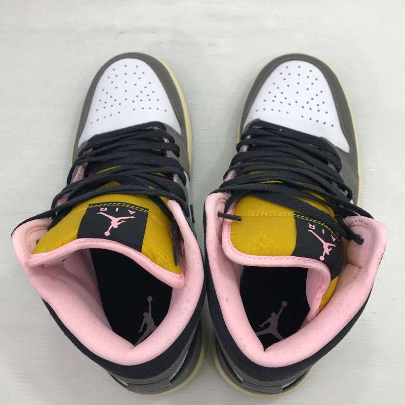 【中古品】【メンズ】 NIKE ナイキ AIR JORDAN 1 MID HQ2011-100 エアジョーダン 1 ミッド スニーカー 靴 160-260211-na-18-tag サイズ：26cm US 8 カラー：WHITE/OIL GREY-CAVE STONE-DARK SULFUR 万代Net店