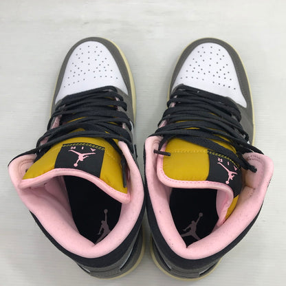 【中古品】【メンズ】 NIKE ナイキ AIR JORDAN 1 MID HQ2011-100 エアジョーダン 1 ミッド スニーカー 靴 160-260211-na-18-tag サイズ：26cm US 8 カラー：WHITE/OIL GREY-CAVE STONE-DARK SULFUR 万代Net店