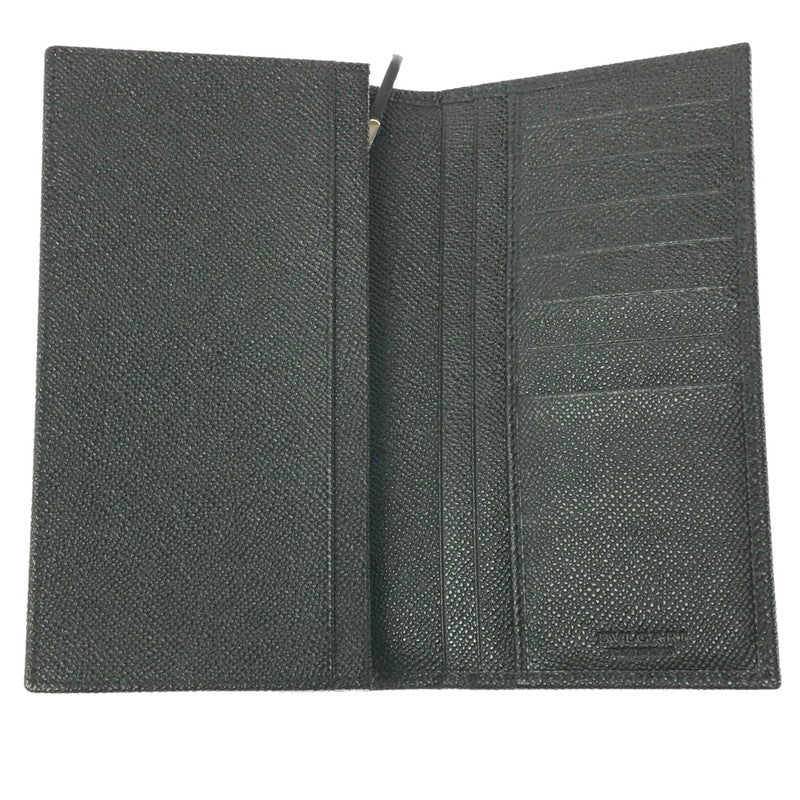 【中古美品】【メンズ】 BVLGARI ブルガリ 二つ折り長財布 30398 ロングウォレット 181-260213-hi-08-tag カラー：ブラック 万代Net店