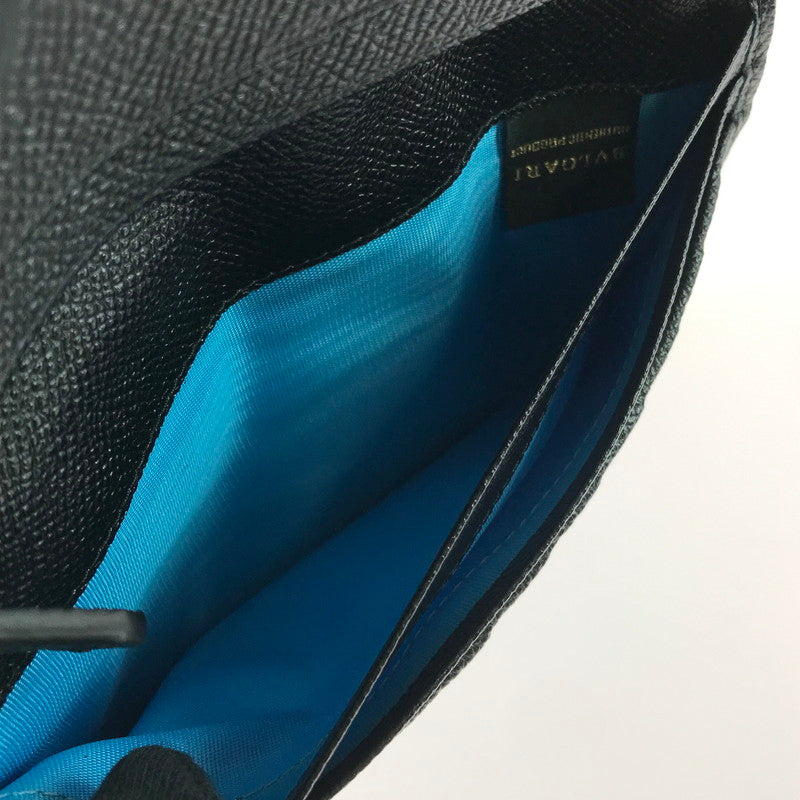 【中古美品】【メンズ】 BVLGARI ブルガリ 二つ折り長財布 30398 ロングウォレット 181-260213-hi-08-tag カラー：ブラック 万代Net店
