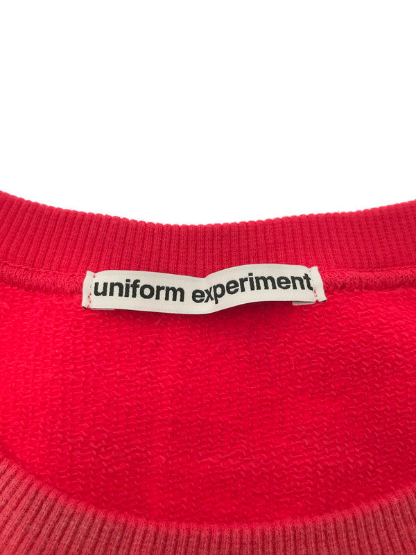【中古品】【メンズ】 uniform experiment ユニフォームエクスペリメント FADE SWEATSHIRT UE-242044 フェード スウェット シャツ 142-260213-rt-06-tag カラー：レッド 万代Net店