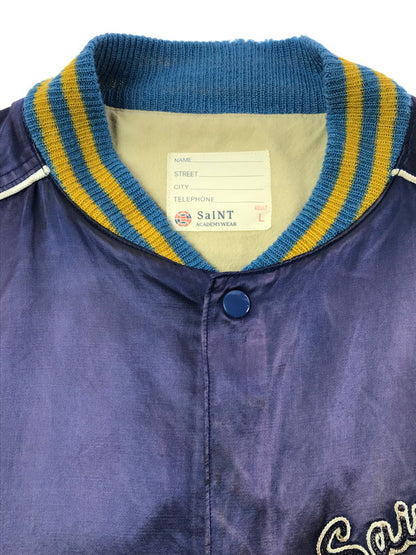 【現状渡し品】【メンズ】 SAINT MICHAEL セント マイケル SHERMER ACADEMY SA_SKASTADIUM JKT SM-A22-0000-063 シャーマー アカデミー スカスタジアム ジャケット スタジャン スカジャン 141-261017-ty-07-tagh サイズ：L カラー：パープル/イエロー 万代Net店
