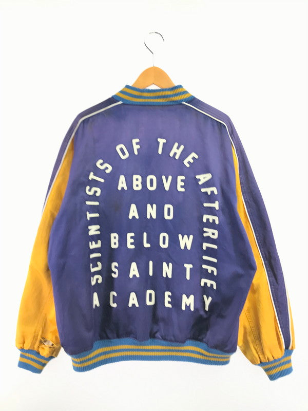 【現状渡し品】【メンズ】 SAINT MICHAEL セント マイケル SHERMER ACADEMY SA_SKASTADIUM JKT SM-A22-0000-063 シャーマー アカデミー スカスタジアム ジャケット スタジャン スカジャン 141-261017-ty-07-tagh サイズ：L カラー：パープル/イエロー 万代Net店