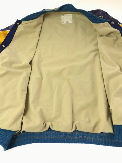 【現状渡し品】【メンズ】 SAINT MICHAEL セント マイケル SHERMER ACADEMY SA_SKASTADIUM JKT SM-A22-0000-063 シャーマー アカデミー スカスタジアム ジャケット スタジャン スカジャン 141-261017-ty-07-tagh サイズ：L カラー：パープル/イエロー 万代Net店